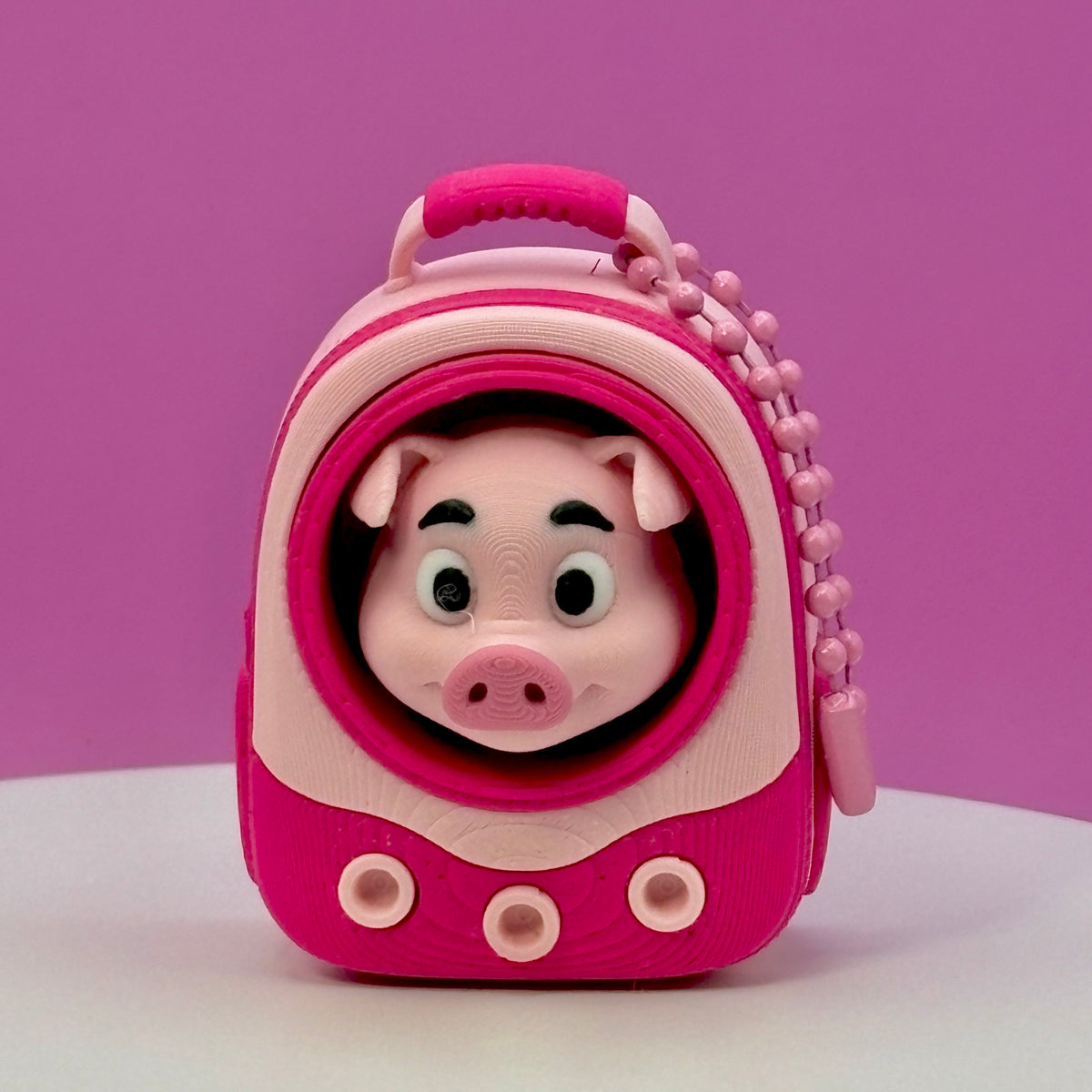 Backpack Buddies Clicker Keychain | Hammy the Pig or Stewie the Dino | Cute Backpack Fidget | Animal Bag Charm | 3D Printed