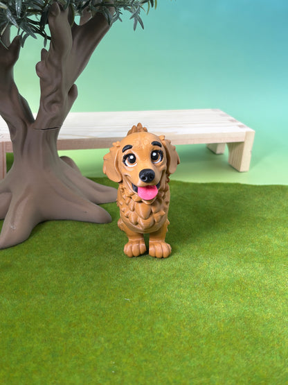 Golden Retriever Dog Figurine | Articulated Puppy Pal | Flexi Desk Pet | Dog Lover Gift | 3D Printed