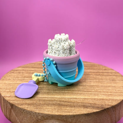 Sandcastle Clicker Keychain | Beach Fidget | Rainbow Colors (may vary) |3D Printed Summer Desk Toy