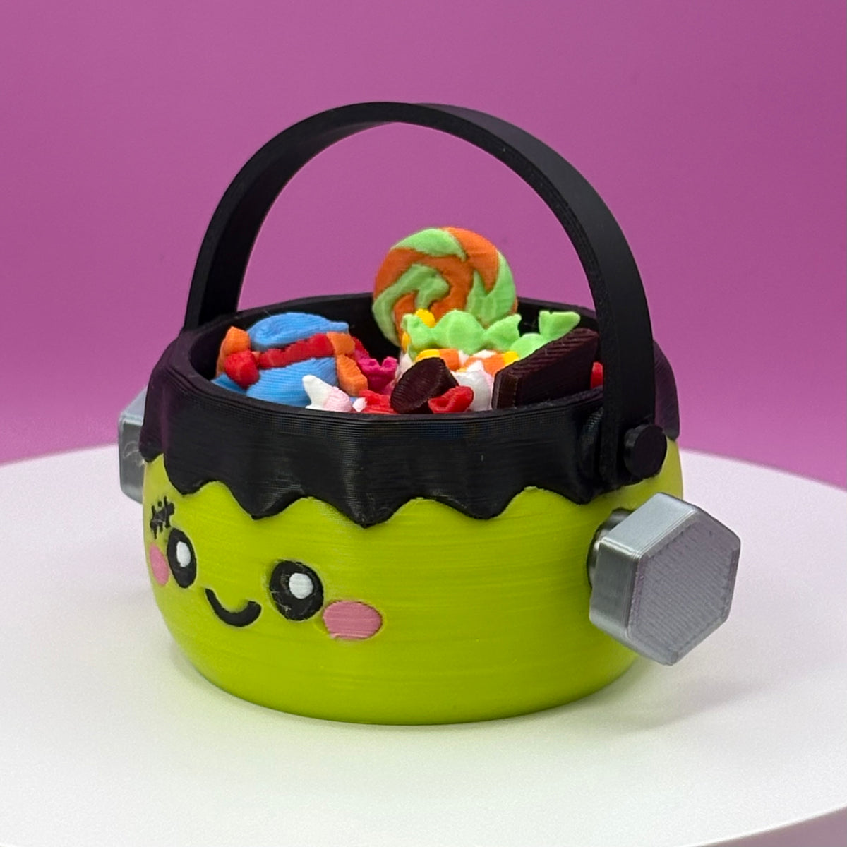 Trick-or-Treat Candy Halloween Bucket Clickers | Jack-o'-Lantern, Black Cat & Frankenstein