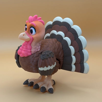 Happy Thanksgiving Turkey Display | Articulating Turkey Figurine | Thanksgiving Table Decoration