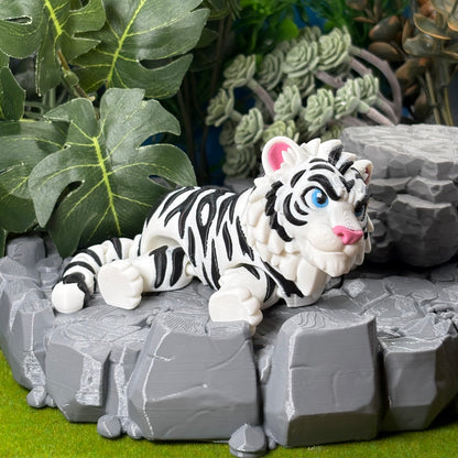 Tiger & White Tiger | Safari Friends | 3D Printed Animal Figurine | King of the Jungle & Desk