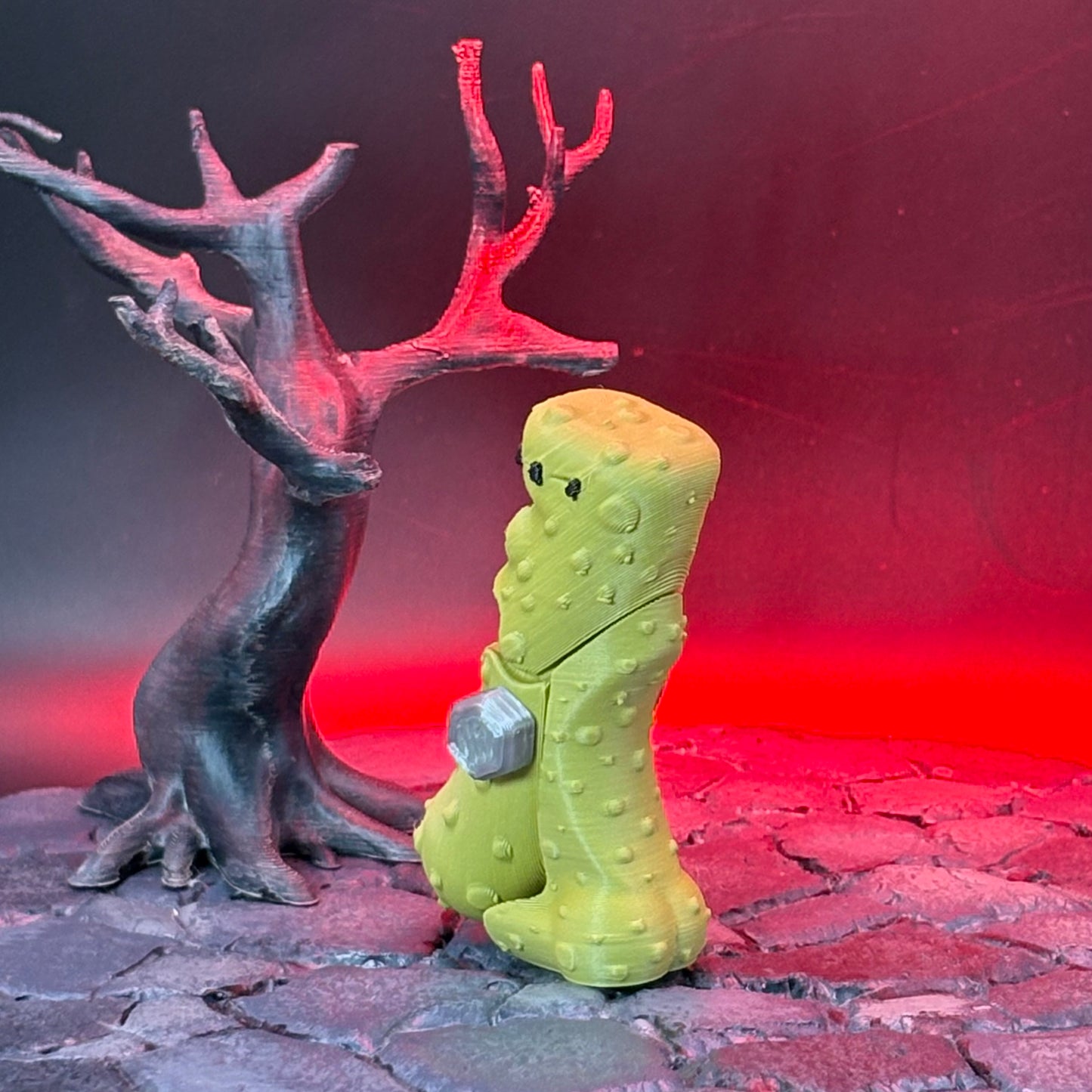 Halloween Pickle Fidget | Articulated Witch, Zombie, or Frankenstein Keychains | Frankenstein (w/stand) Desk Buddy | 3D Printed Gift