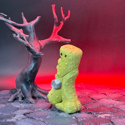 Halloween Pickle Fidget | Articulated Witch, Zombie, or Frankenstein Keychains | Frankenstein (w/stand) Desk Buddy | 3D Printed Gift