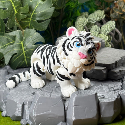 Tiger & White Tiger | Safari Friends | 3D Printed Animal Figurine | King of the Jungle & Desk