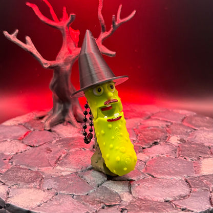 Halloween Pickle Fidget | Articulated Witch, Zombie, or Frankenstein Keychains | Frankenstein (w/stand) Desk Buddy | 3D Printed Gift