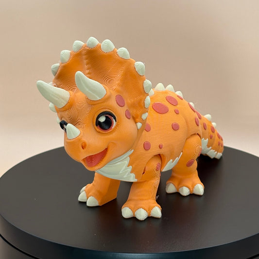 Triceratops Dinosaur Figurine |Articulated Prehistoric Pal | Flexible Dinosaur Desk Gift