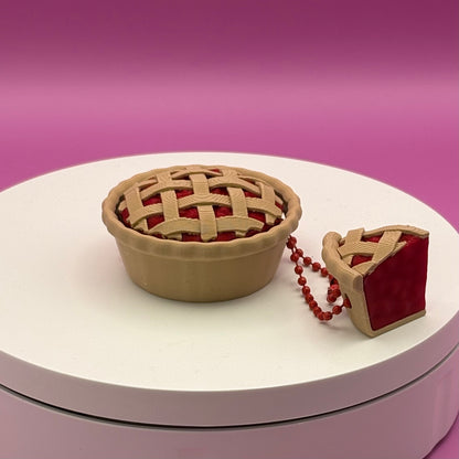 Pie Clicker Keychains | Pecan or Berry Pie Fidget | Mini Pie Slice Charm | 3D Printed Foodie Gift