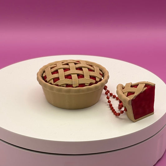 Pie Clicker Keychains | Pecan or Berry Pie Fidget | Mini Pie Slice Charm | 3D Printed Foodie Gift