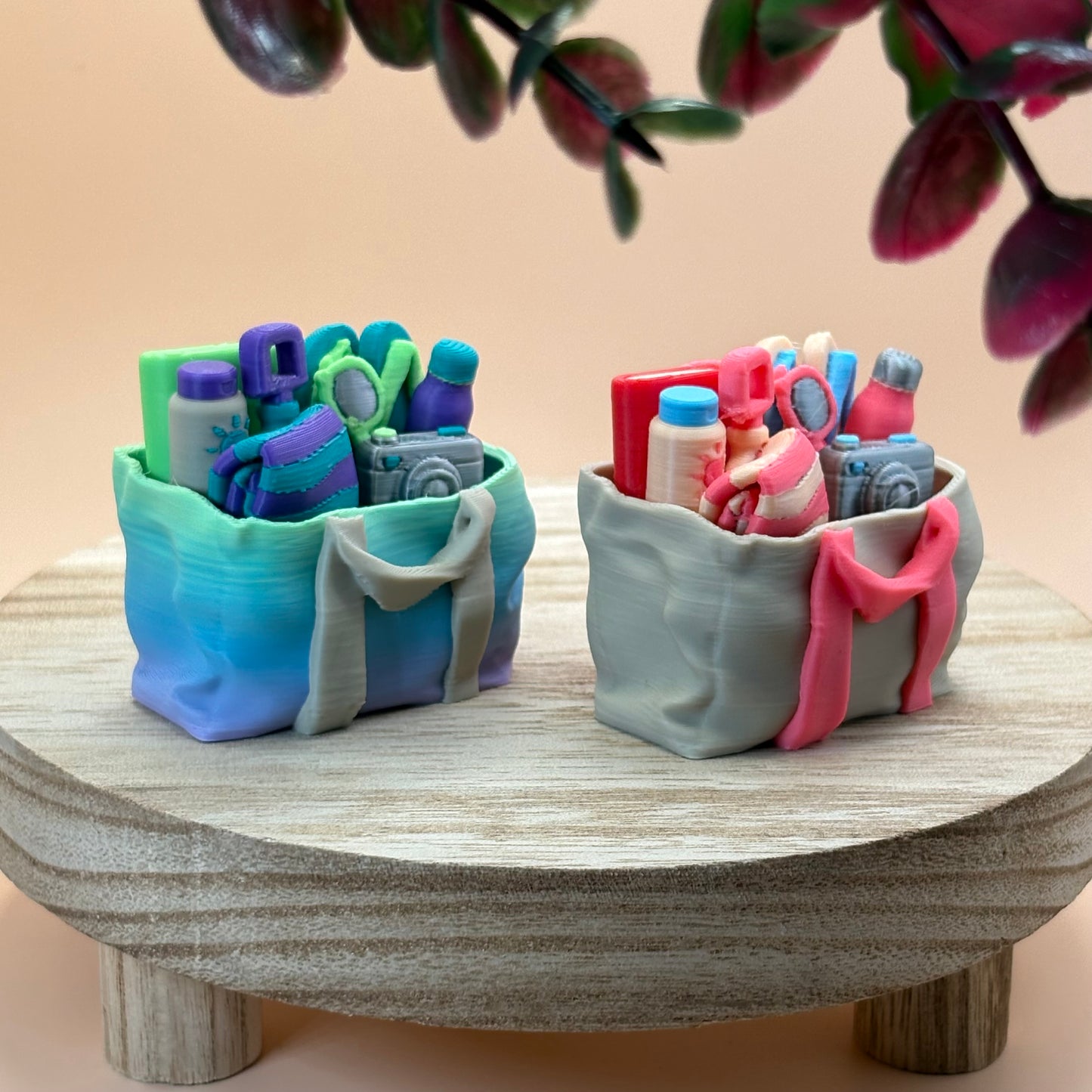 Beach Bag Clicker Keychain | Double Click Fidget | 3D Printed Beach Bag | Mochi Makes | Purse Charm | Summer Gift