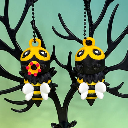 Bee & Queen Bee Keychain Collection | Articulated Collectible Bee Keychains | Bag Charm | 3D Printed Gift