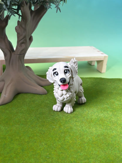 Golden Retriever Dog Figurine | Articulated Puppy Pal | Flexi Desk Pet | Dog Lover Gift | 3D Printed