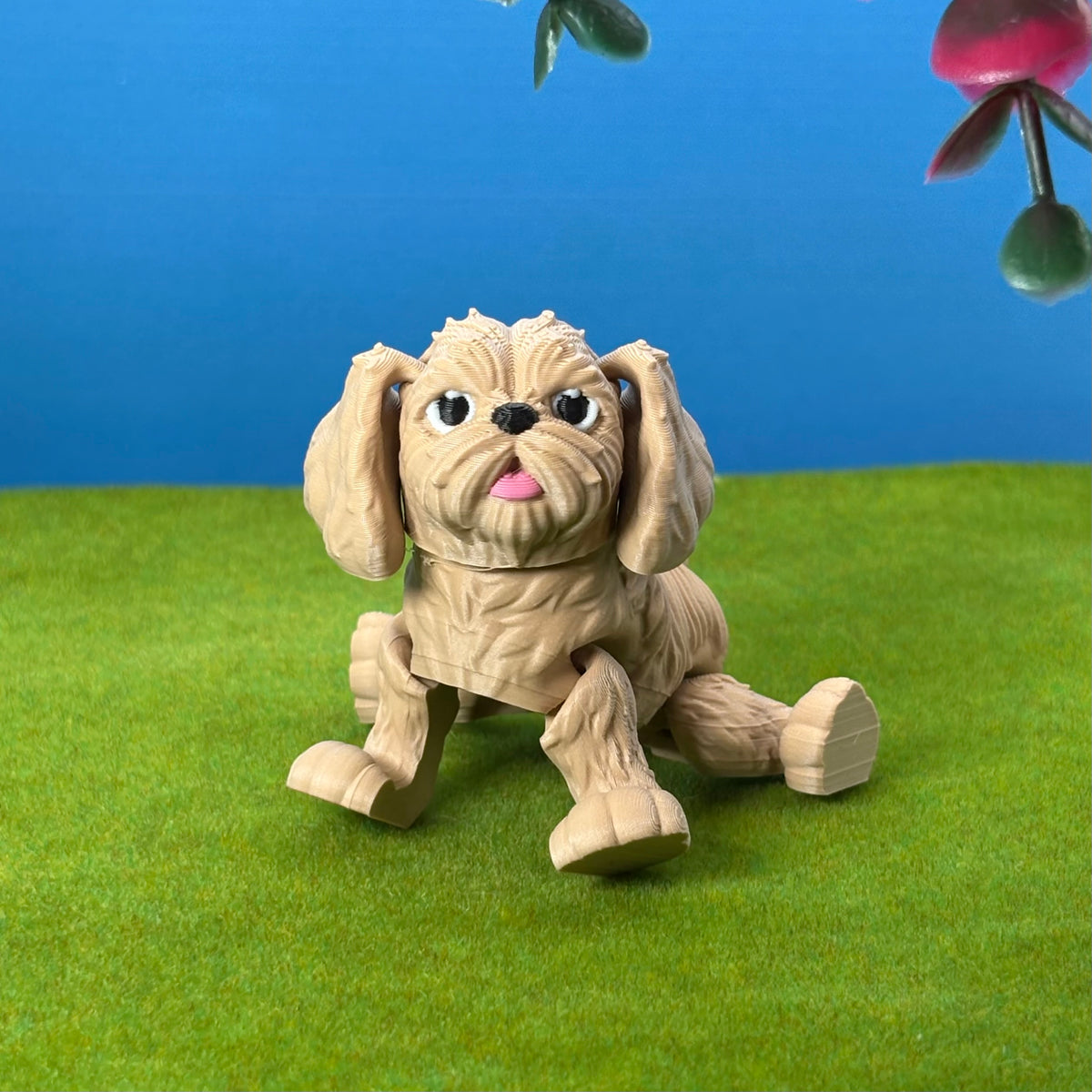 Shih Tzu Dog Figurine | Articulated Puppy Pal | Flexi Desk Pet | Dog Lover Gift | 3D Printed Decor