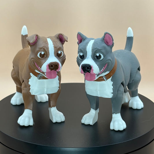 Pit Bull Dog Figurine | Articulated Puppy Pal | Flexi Desk Pet | Dog Lover Gift | 3D Printed