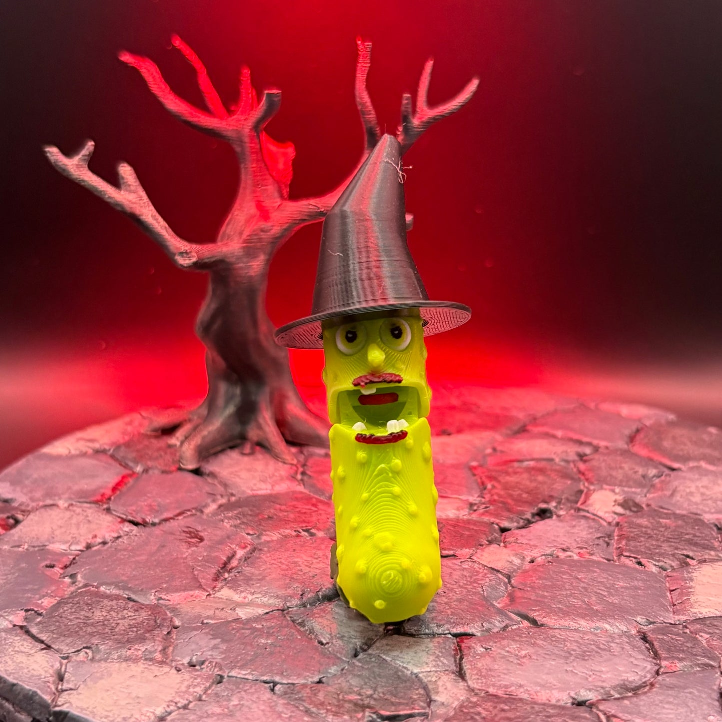 Halloween Pickle Fidget | Articulated Witch, Zombie, or Frankenstein Keychains | Frankenstein (w/stand) Desk Buddy | 3D Printed Gift