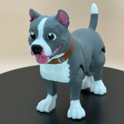 Pit Bull Dog Figurine | Articulated Puppy Pal | Flexi Desk Pet | Dog Lover Gift | 3D Printed