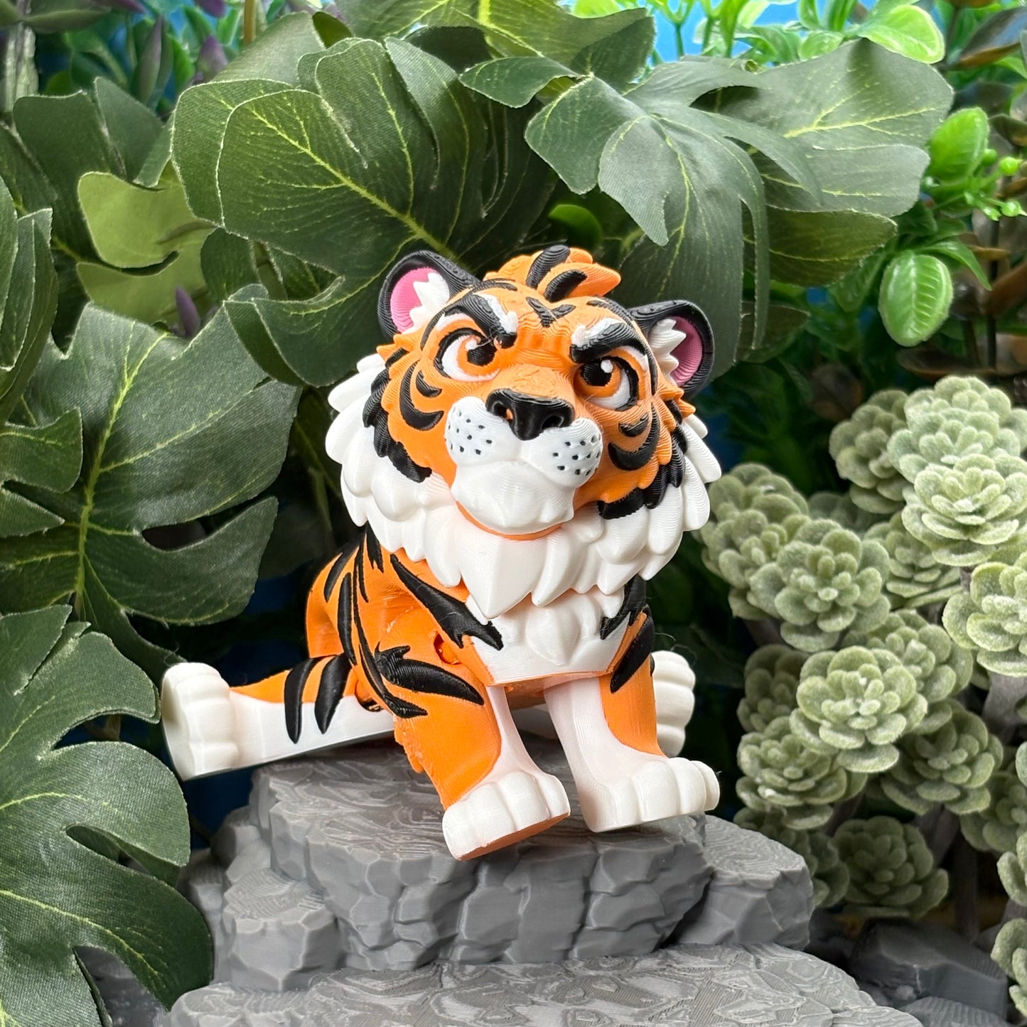 Tiger & White Tiger | Safari Friends | 3D Printed Animal Figurine | King of the Jungle & Desk