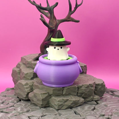 Ghostie Halloween Clicker Keychains | Cat Ghost Cup, Ghost Cauldron & Ghost Jack-O-Lantern