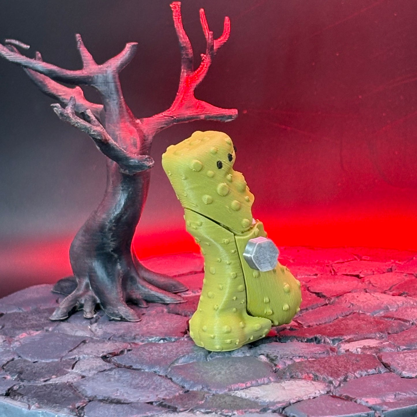 Halloween Pickle Fidget | Articulated Witch, Zombie, or Frankenstein Keychains | Frankenstein (w/stand) Desk Buddy | 3D Printed Gift