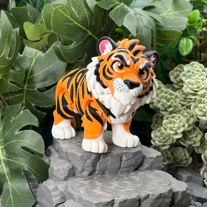 Tiger & White Tiger | Safari Friends | 3D Printed Animal Figurine | King of the Jungle & Desk