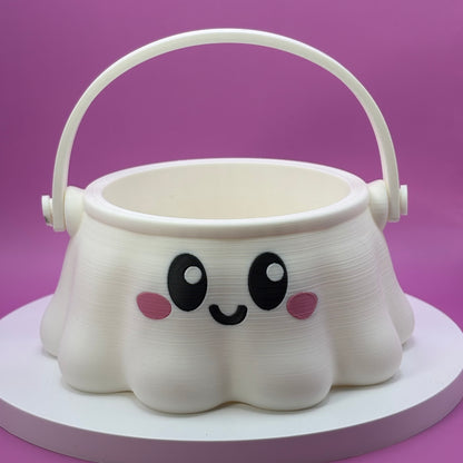 Trick-or-Treat Candy Bucket | Halloween Candy Holder | Ghost, Jack-o'-Lantern or Cat | 3D Printed