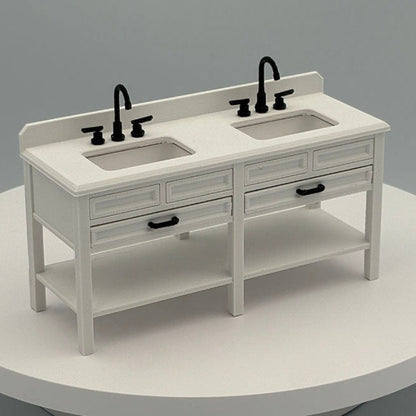 Double Vanity Dollhouse Miniature 1:12 Scale