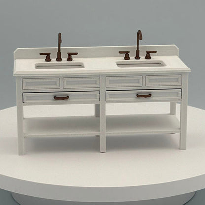 Double Vanity Dollhouse Miniature 1:12 Scale