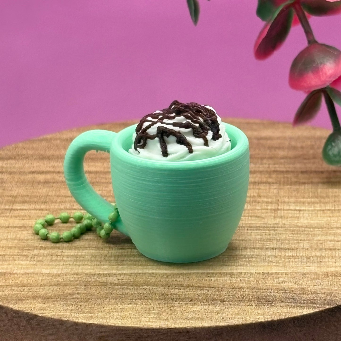 Clicker Cup Keychain | Sweetheart Collection | Coffee, Latte, Hot Chocolate Bag Charm | Desk Gift