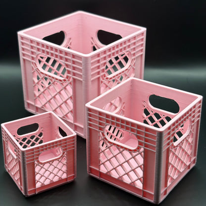 Milk Crates | Mini  Stackable Desk Organizer | Sticky Note Holder | 3D Printed Containers