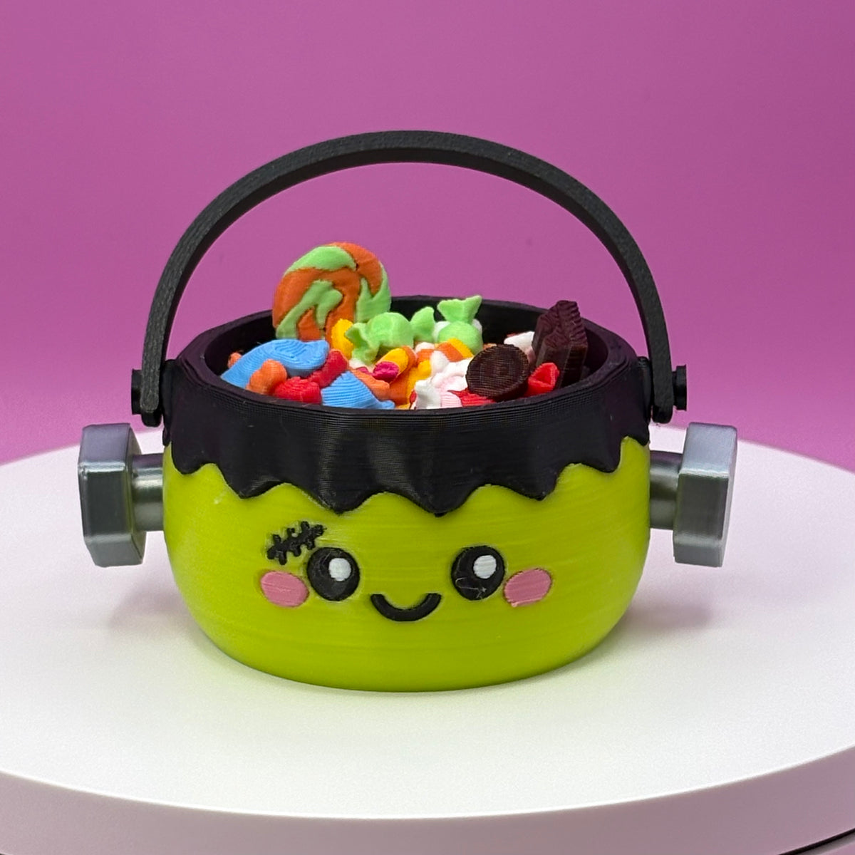 Trick-or-Treat Candy Halloween Bucket Clickers | Jack-o'-Lantern, Black Cat & Frankenstein