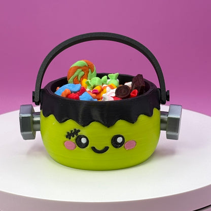 Trick-or-Treat Candy Halloween Bucket Clickers | Jack-o'-Lantern, Black Cat & Frankenstein