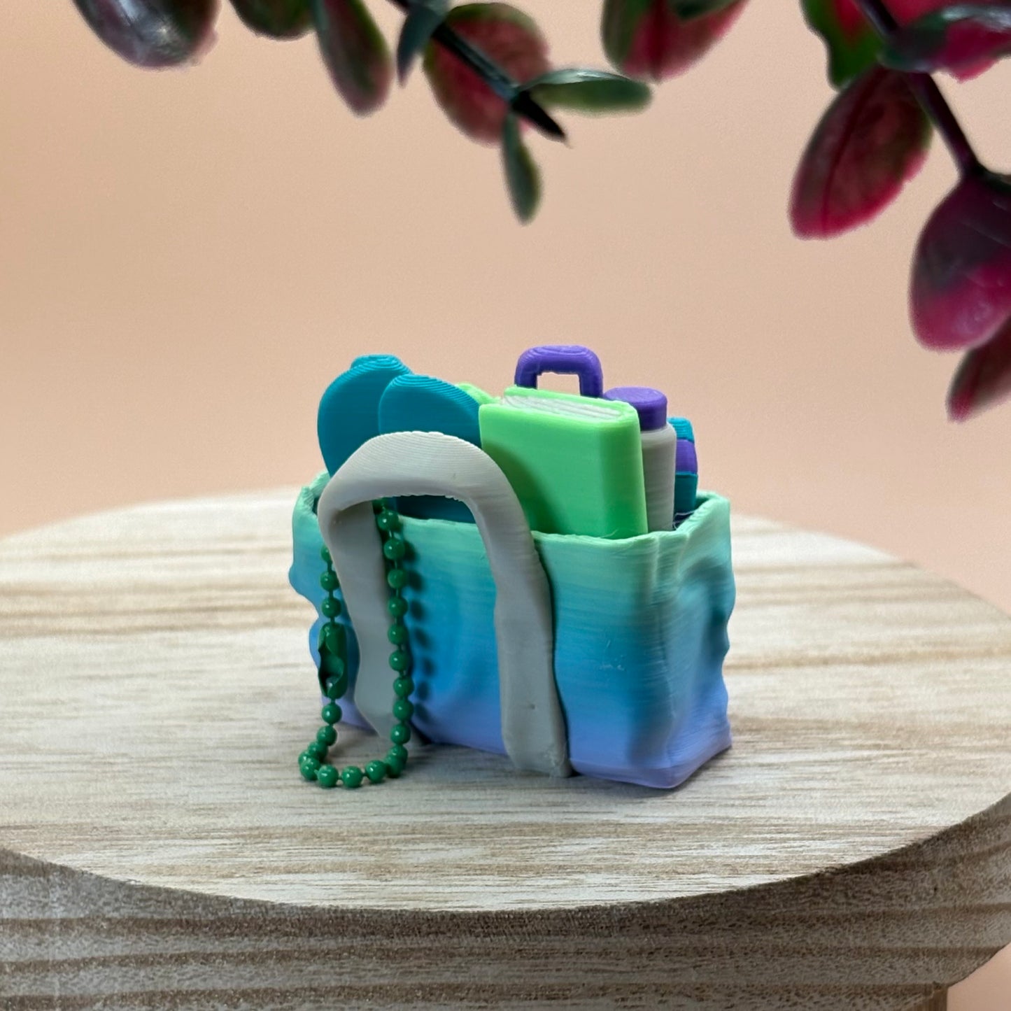 Beach Bag Clicker Keychain | Double Click Fidget | 3D Printed Beach Bag | Mochi Makes | Purse Charm | Summer Gift