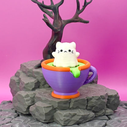 Ghostie Halloween Clicker Keychains | Cat Ghost Cup, Ghost Cauldron & Ghost Jack-O-Lantern