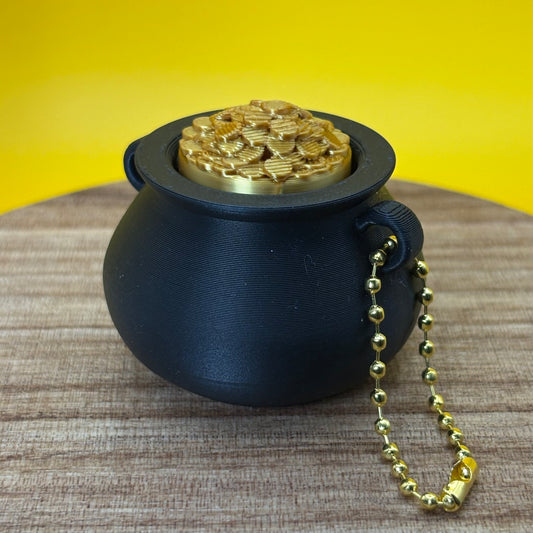 Pot O’ Gold Clicker Keychain | St. Patrick’s Day Decoration | Holiday Decor | 3D Printed Gift