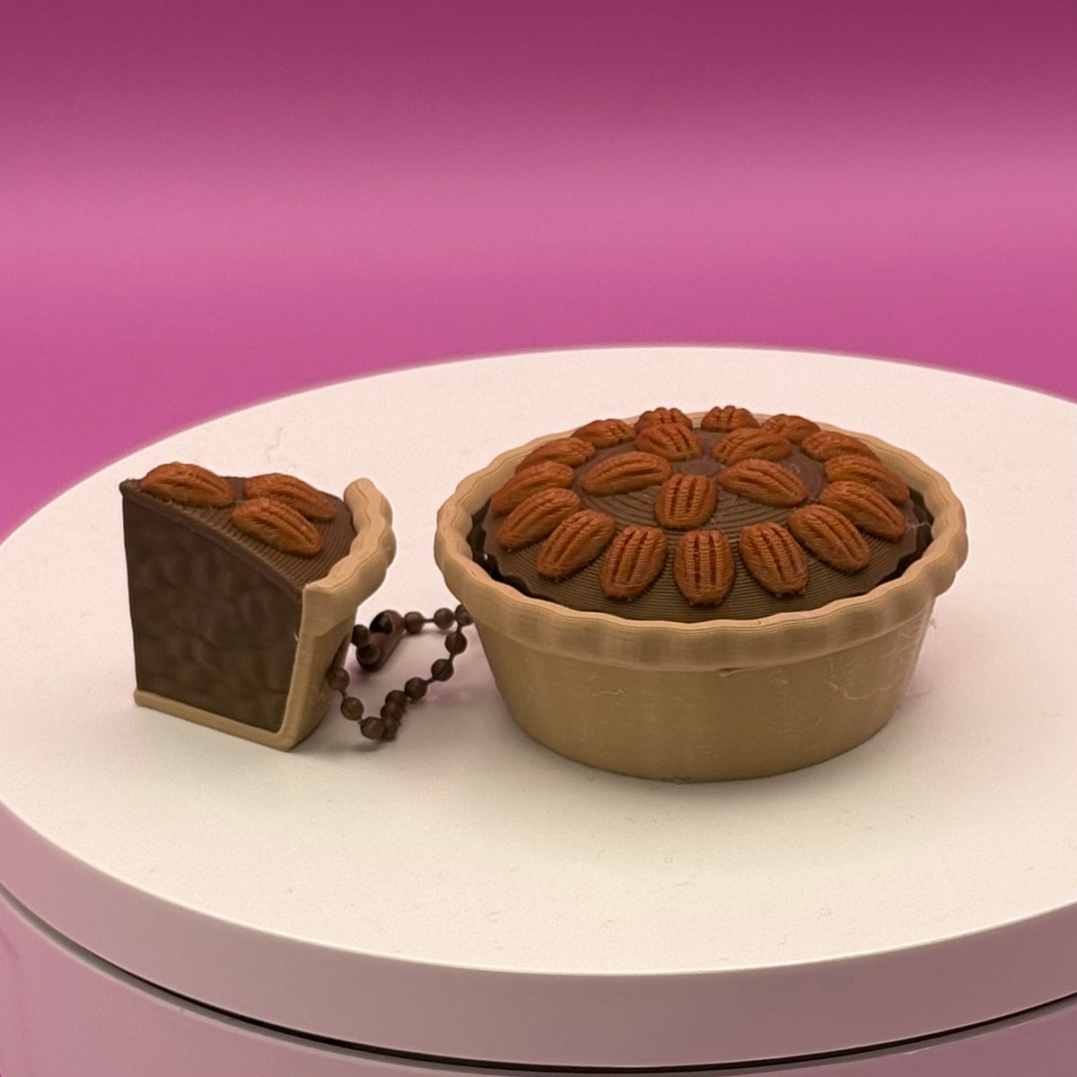 Pie Clicker Keychains | Pecan or Berry Pie Fidget | Mini Pie Slice Charm | 3D Printed Foodie Gift