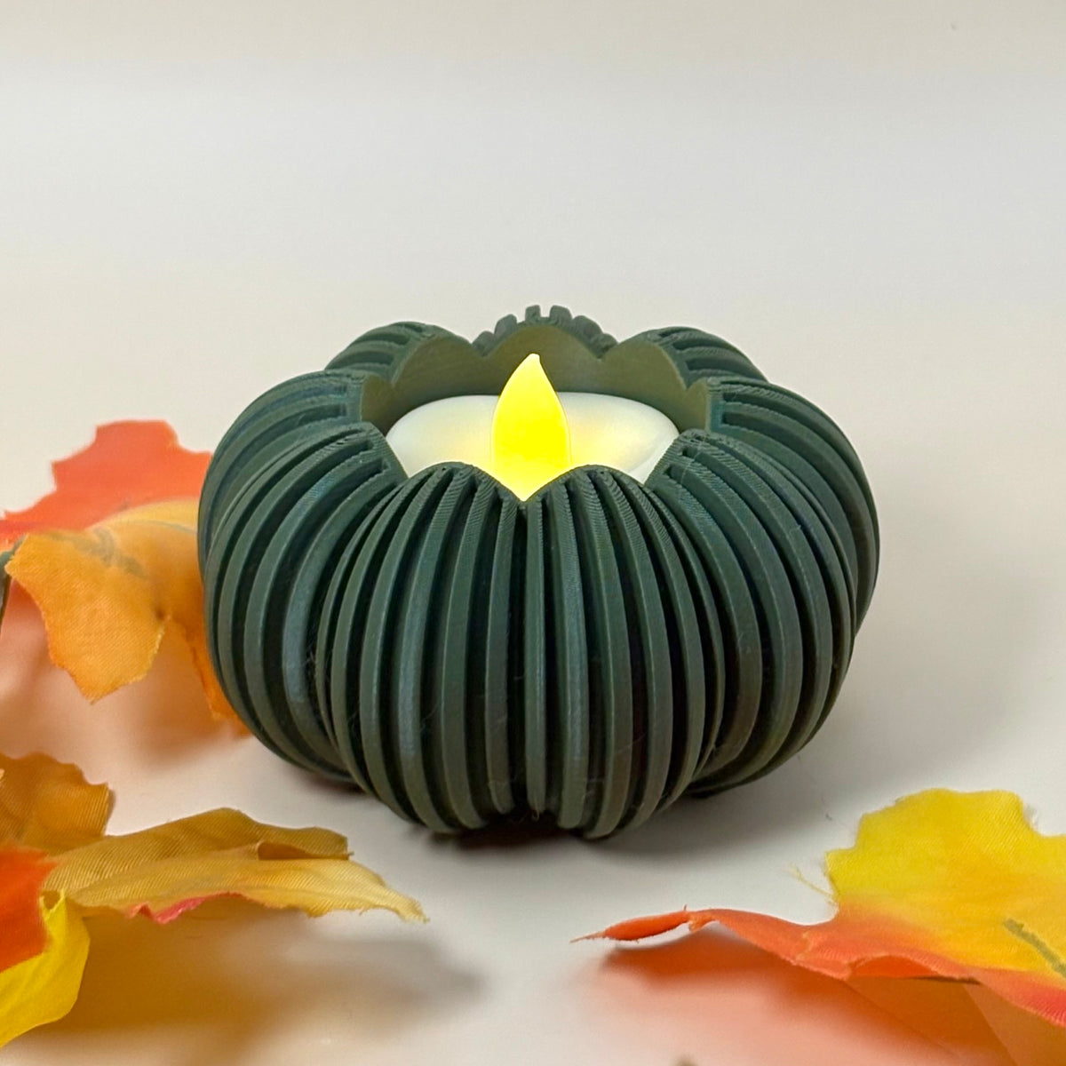 Pumpkin Tealight LED Candleholder | Fall Flameless Pumpkin Candle Holder