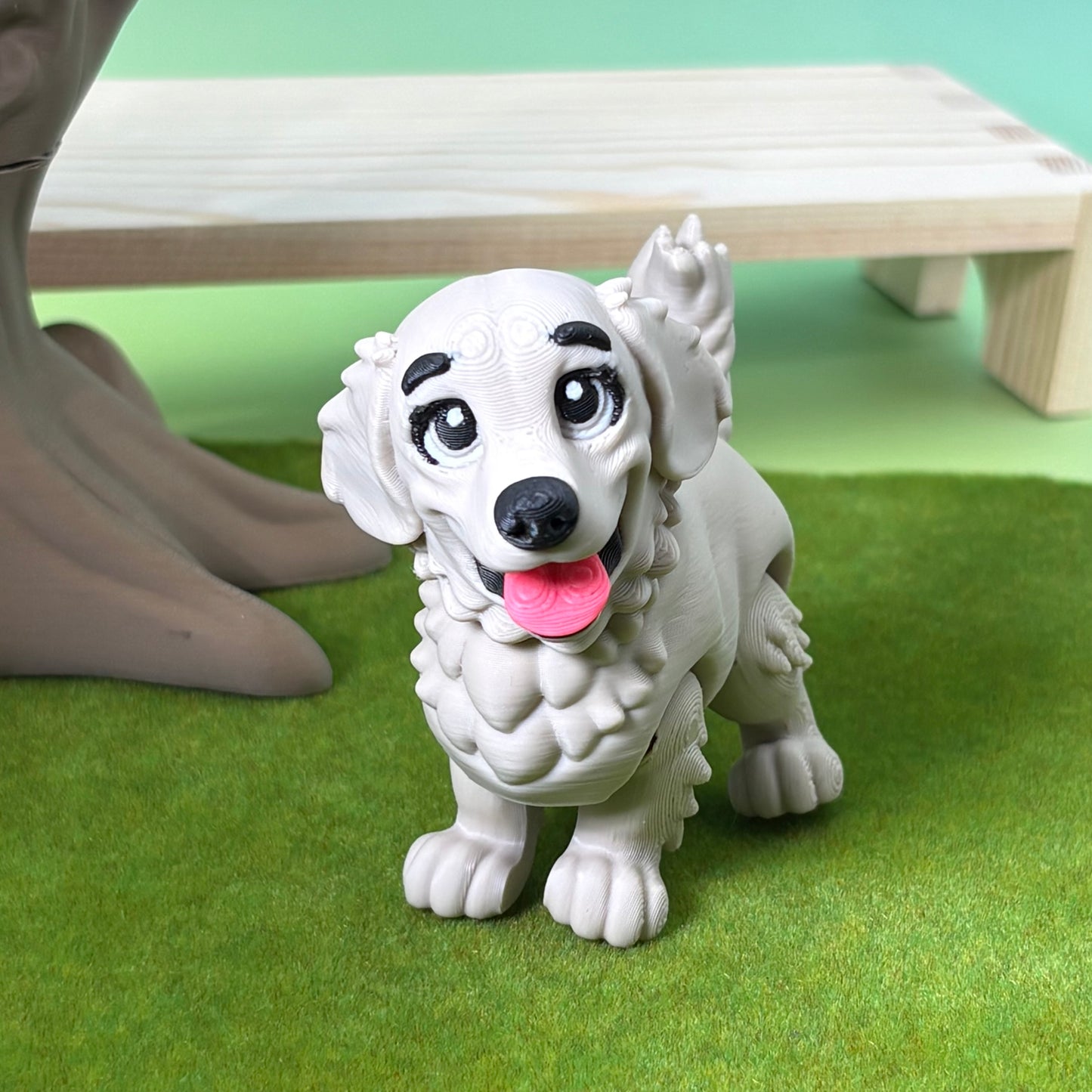 Golden Retriever Dog Figurine | Articulated Puppy Pal | Flexi Desk Pet | Dog Lover Gift | 3D Printed