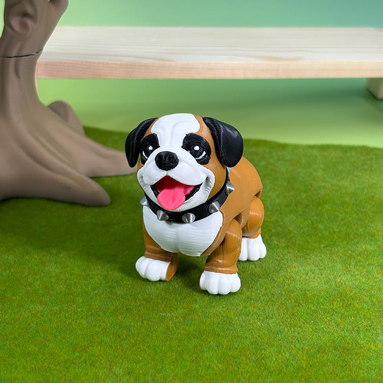 English Bulldog Figurine | Articulated Puppy Pal | Flexible Dog | Dog Lover Gift | Desk Buddy