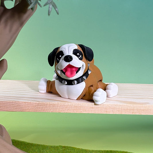 English Bulldog Figurine | Articulated Puppy Pal | Flexible Dog | Dog Lover Gift | Desk Buddy