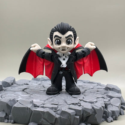 Dracula Vampire Figurine | Articulating 3D Printed Figure | Gothic Halloween Decor | Spooky Collectible