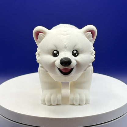 Polar Bear Figurine | Articulated Aurora the Polar Bear | Ocean Friends Collection | Flexi Desk Pet |  3D Printed Gift