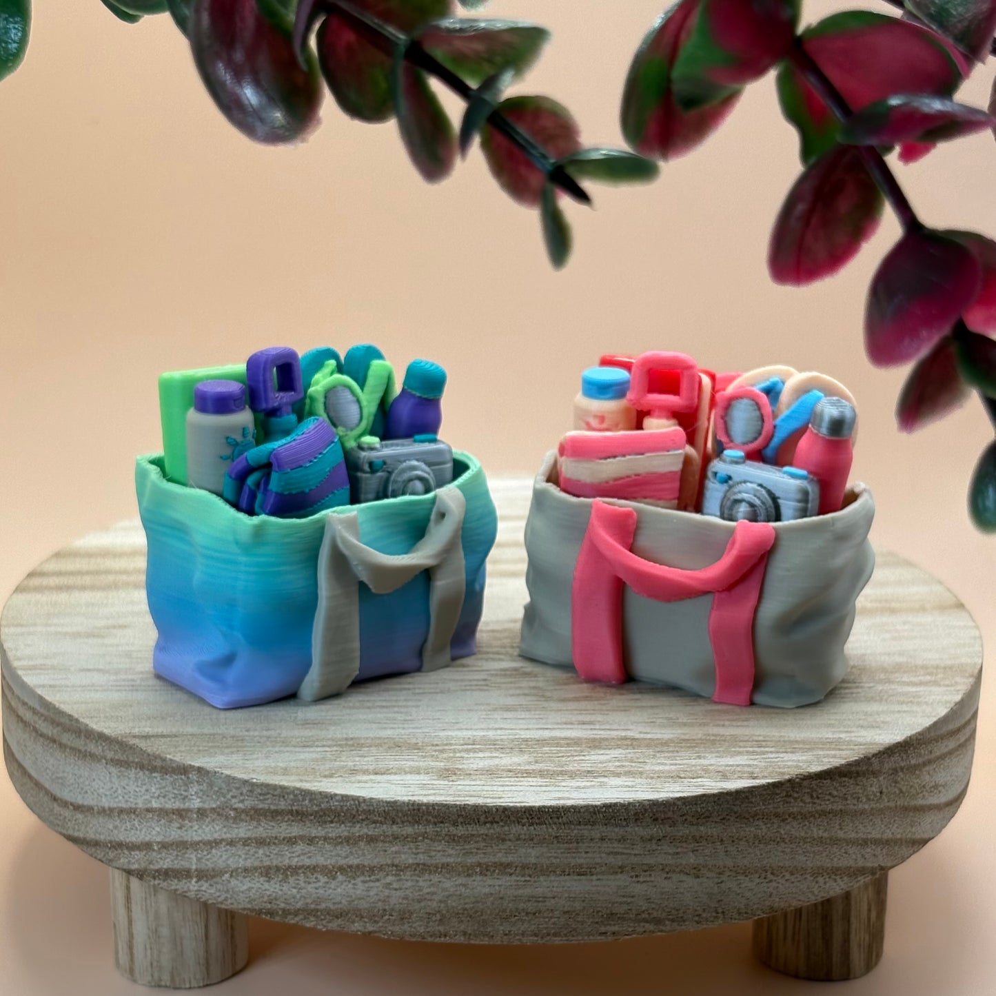Beach Bag Clicker Keychain | Double Click Fidget | 3D Printed Beach Bag | Mochi Makes | Purse Charm | Summer Gift