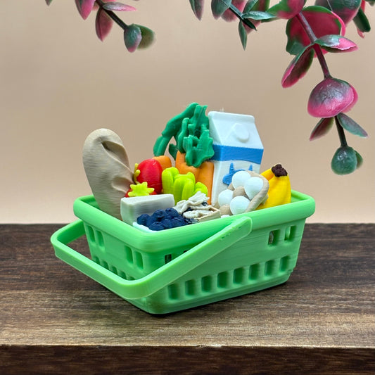 Grocery Basket Clicker | 4-in-1 Fidget Clicker | Mini Shopping Basket | 3D Printed Desk Fidget | Mini Grocery Gift