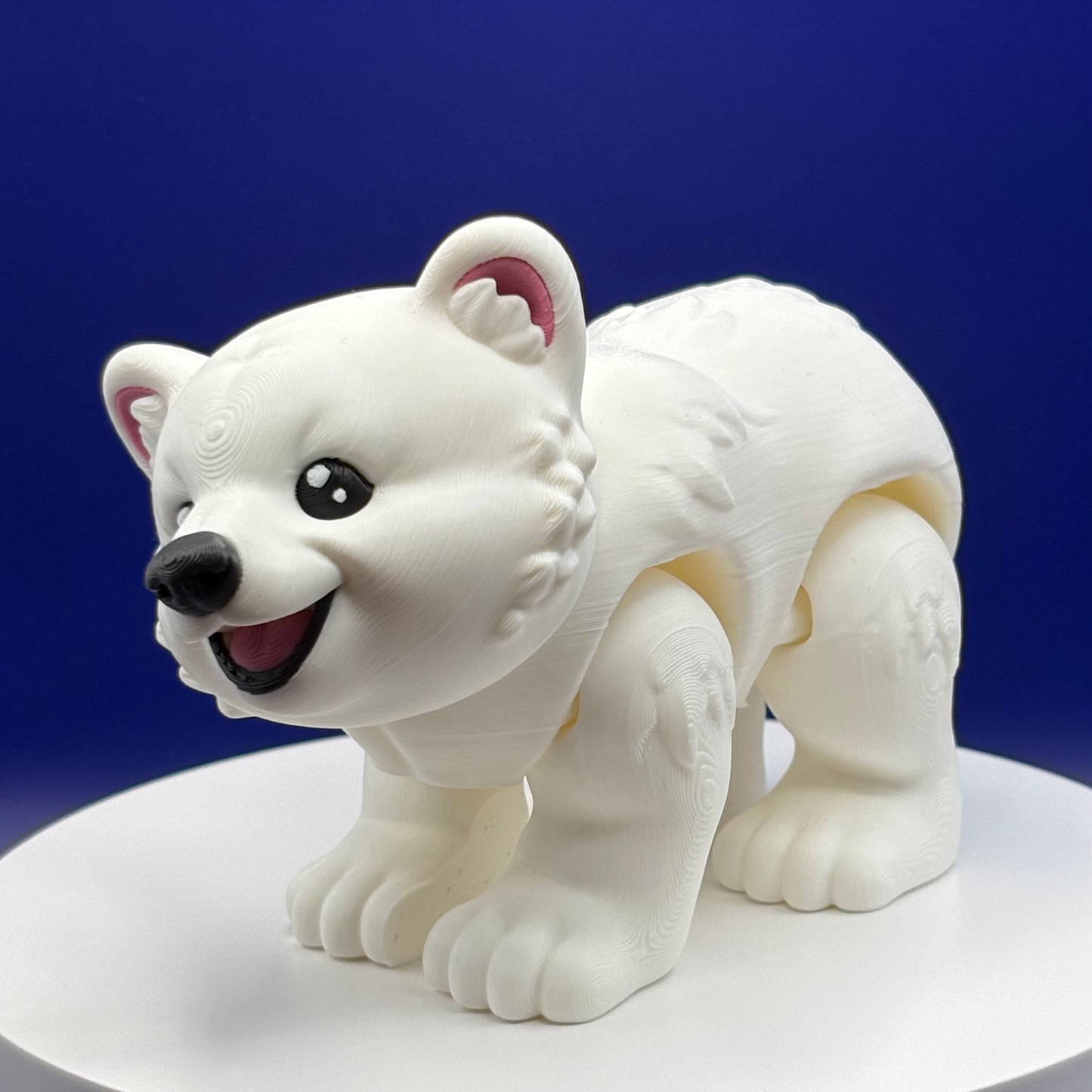 Polar Bear Figurine | Articulated Aurora the Polar Bear | Ocean Friends Collection | Flexi Desk Pet |  3D Printed Gift
