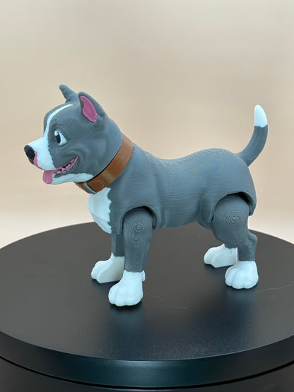 Pit Bull Dog Figurine | Articulated Puppy Pal | Flexi Desk Pet | Dog Lover Gift | 3D Printed