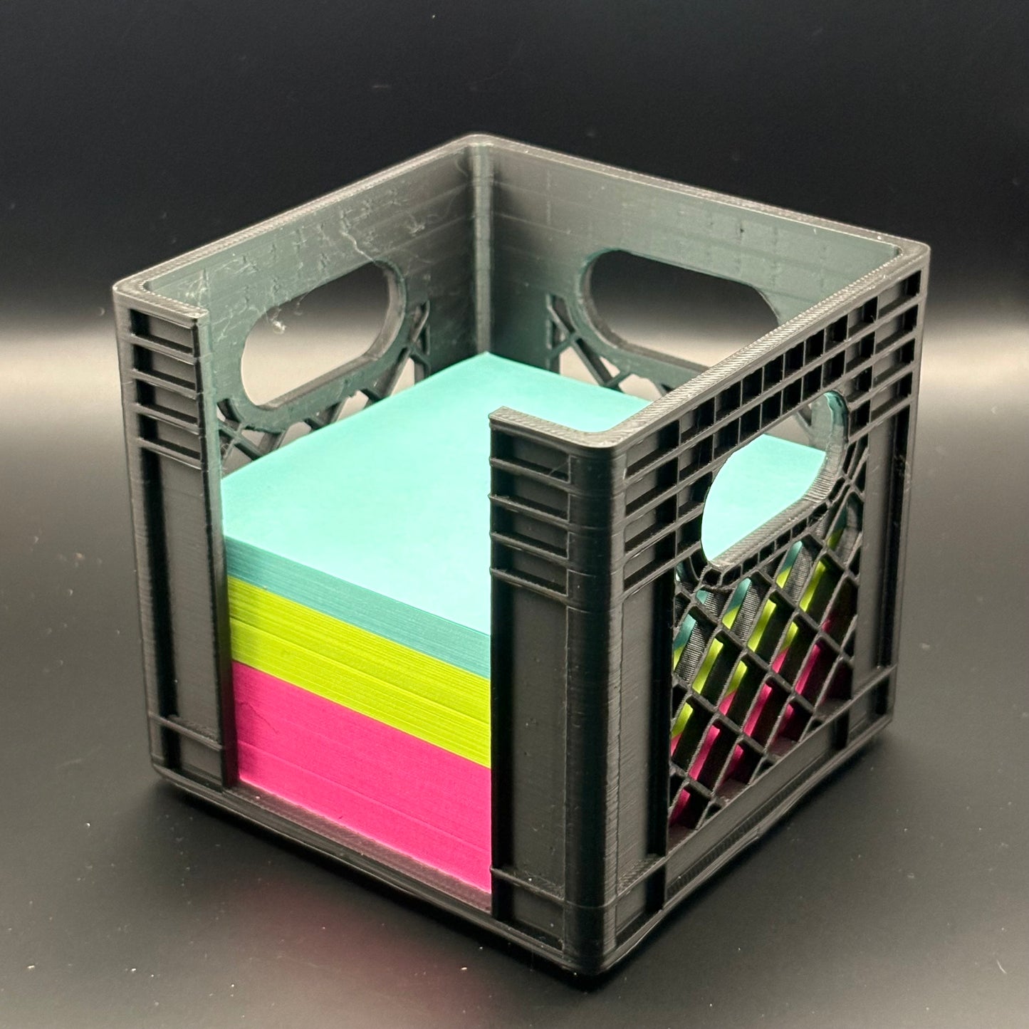 Milk Crates | Mini  Stackable Desk Organizer | Sticky Note Holder | 3D Printed Containers