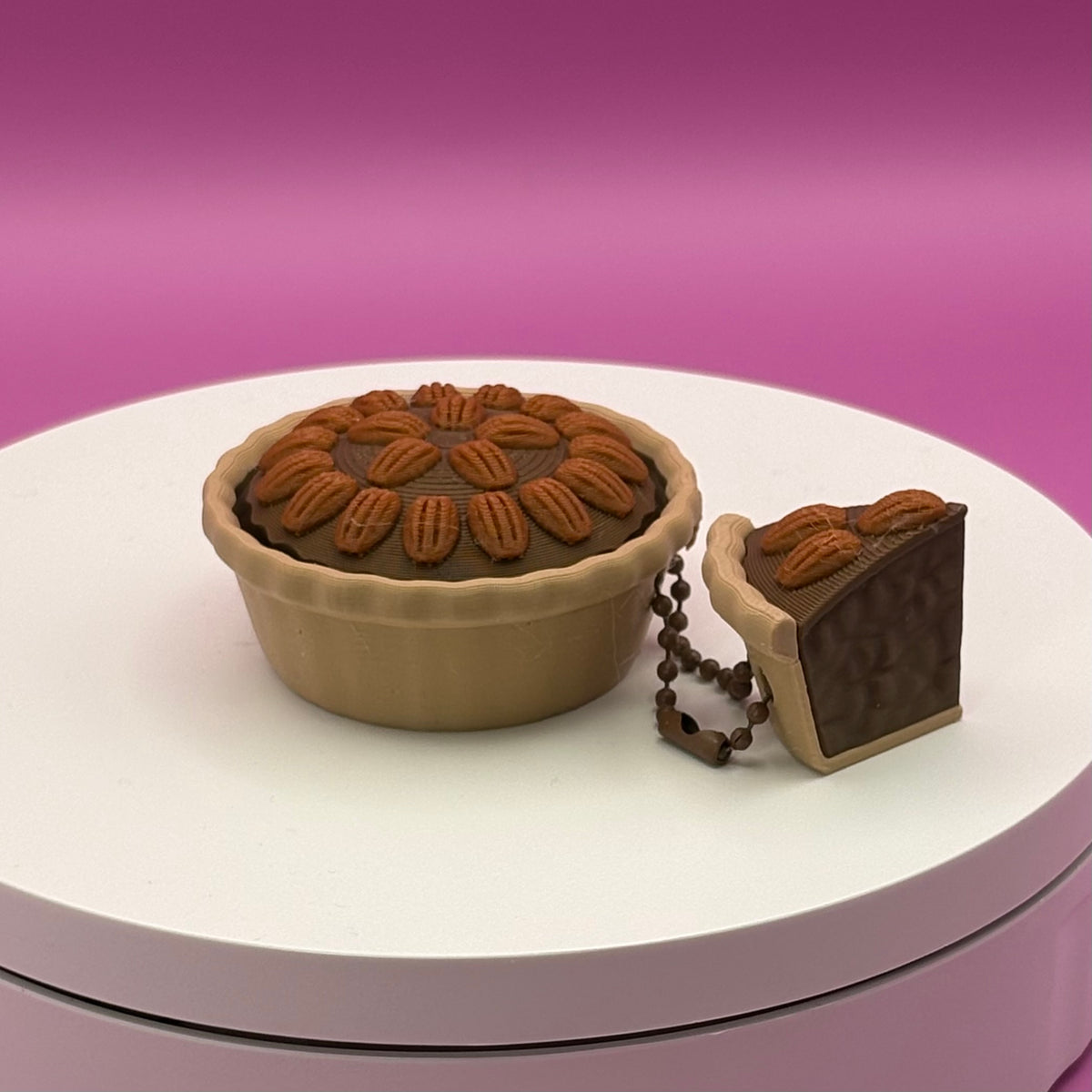 Pie Clicker Keychains | Pecan or Berry Pie Fidget | Mini Pie Slice Charm | 3D Printed Foodie Gift