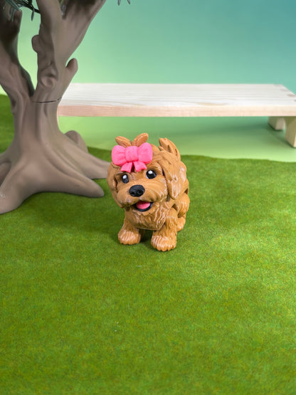 Goldendoodle Dog Figurine | Articulated Puppy Pal | Flexi Desk Pet | Dog Lover Gift | 3D Printed