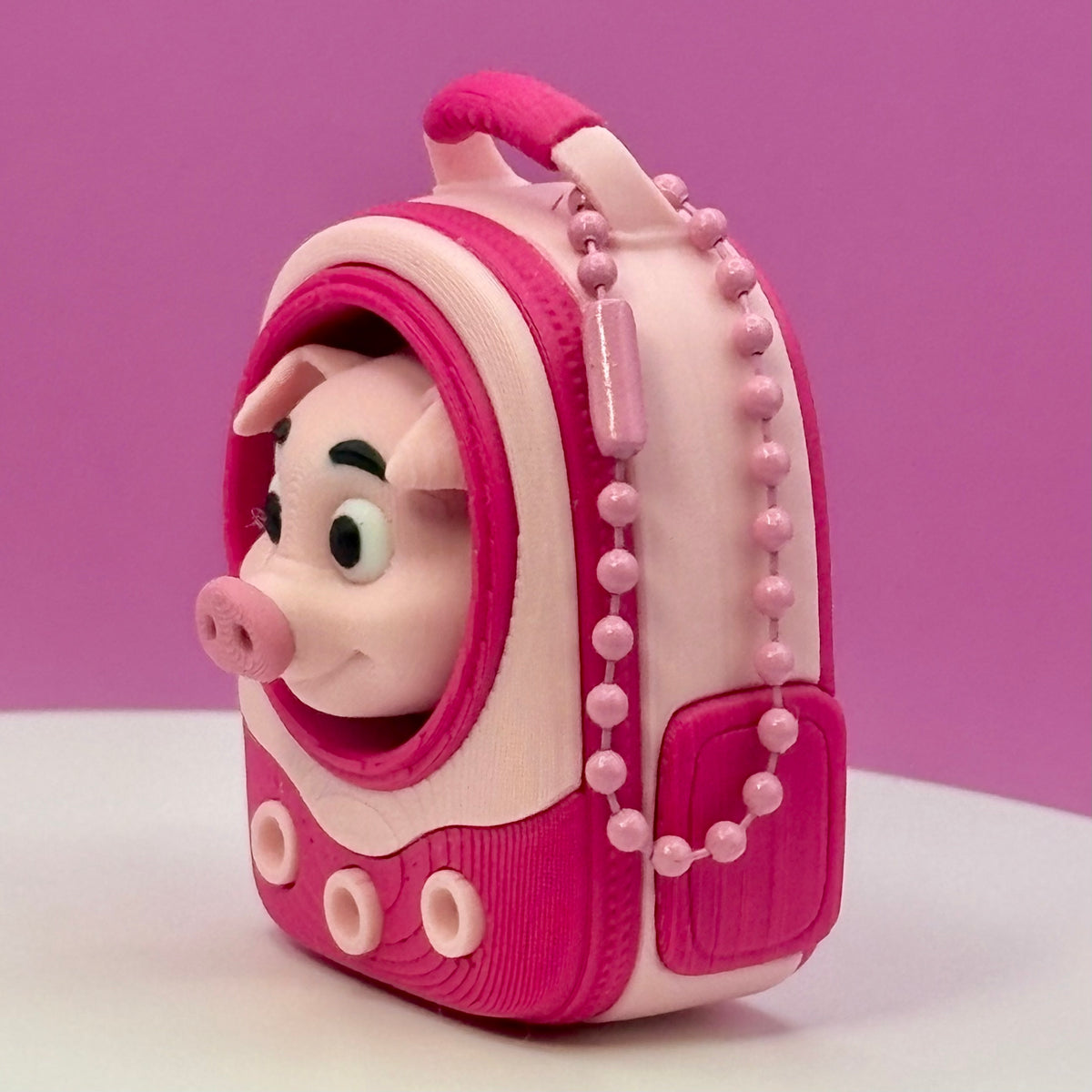 Backpack Buddies Clicker Keychain | Hammy the Pig or Stewie the Dino | Cute Backpack Fidget | Animal Bag Charm | 3D Printed