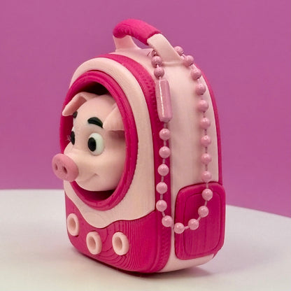 Backpack Buddies Clicker Keychain | Hammy the Pig or Stewie the Dino | Cute Backpack Fidget | Animal Bag Charm | 3D Printed